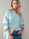 Striped Double Pocket Button Down Shirt