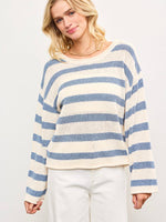 Selena Striped Sweater in Blue