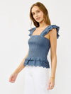 Scallop Lace Ruffle Smocked Tank