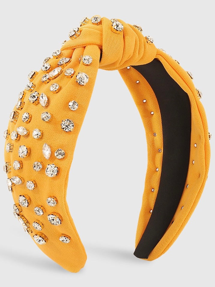 Dazzling Rhinestone Headband in Yellow