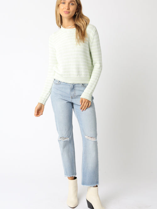 Sabrina Striped Sweater in Mint