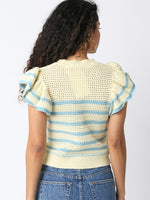 Cassidy Flutter Sleeve Crochet Top