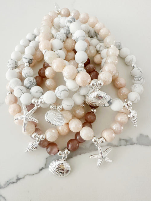 Silverite Chalcedony Octa Stretch in Silver