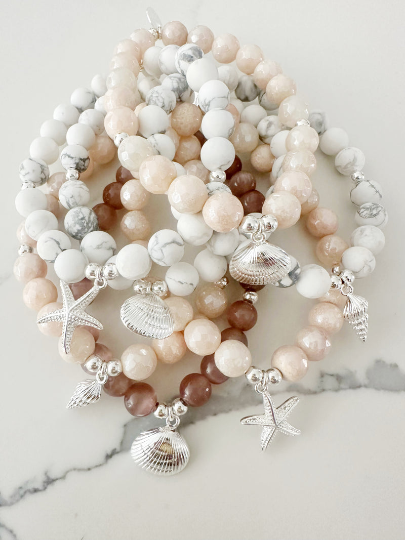 Silverite Chalcedony Octa Stretch in Silver