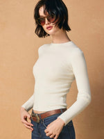 Crew Neck Off The Coast Sweater in Ivory