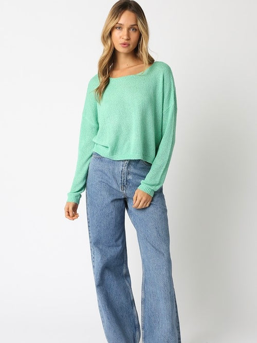 Mira Mint Loose Knit Sweater