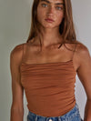 FINAL SALE Brown Square Neck Bodysuit