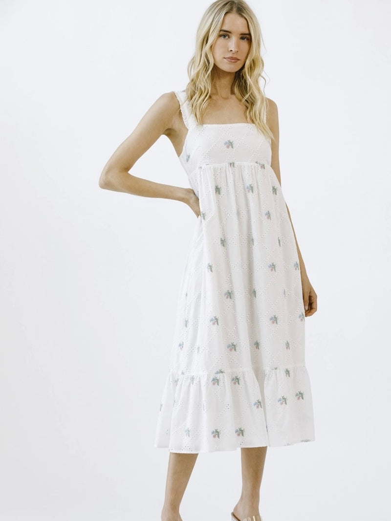 FINAL SALE Floral Eyelet Babydoll Dress
