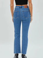 Mia Medium Wash Front Pocket Crop Flare