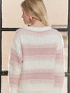 Pink Striped Love Sweater