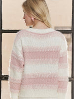 Pink Striped Love Sweater