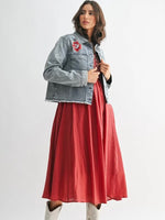 Floral Embroidered Denim Jacket