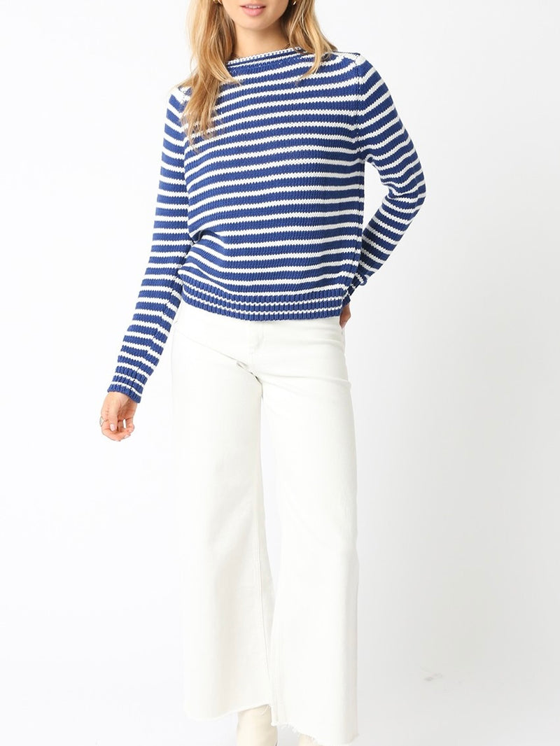 Sabrina Striped Sweater in Navy