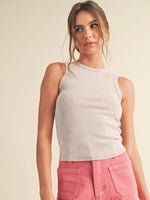 Distressed Sleeveless Top in Pale Pink