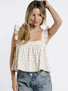 FINAL SALE Floral and Polka Dot Babydoll Top