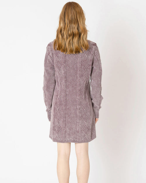 Cable Mock Neck Sweater Dress