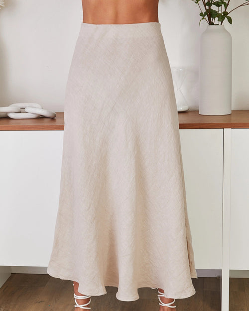 Crinkle Linen Maxi Skirt