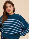 Everglades Striped Mock Neck Sweater