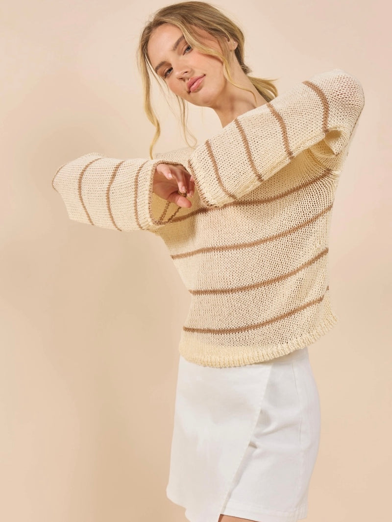 Taylor Striped Loose Knit Sweater