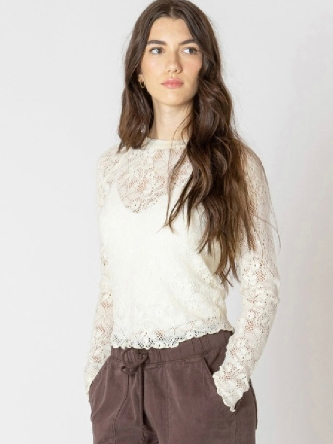 Exposed Seam Lace Top