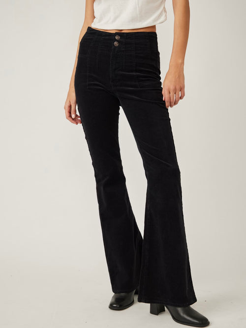 Jayde Cord Flare Black Pant