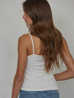 Solid Cami with Front Ruching in Off White