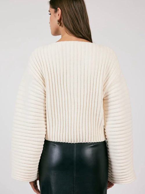 FINAL SALE Boat Neck Sweater in Cream