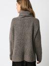 Fuzzy Turtleneck Oversized Sweater in Dark Grey