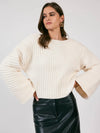 Boat Neck Sweater in Cream