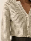 Ophelia Button Front Cardigan Sweater in Grey
