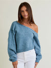 Asymmetrical Shoulder Sweater Top