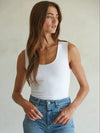 Double Layered Seamless Top in White