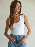 Double Layered Seamless Top in White