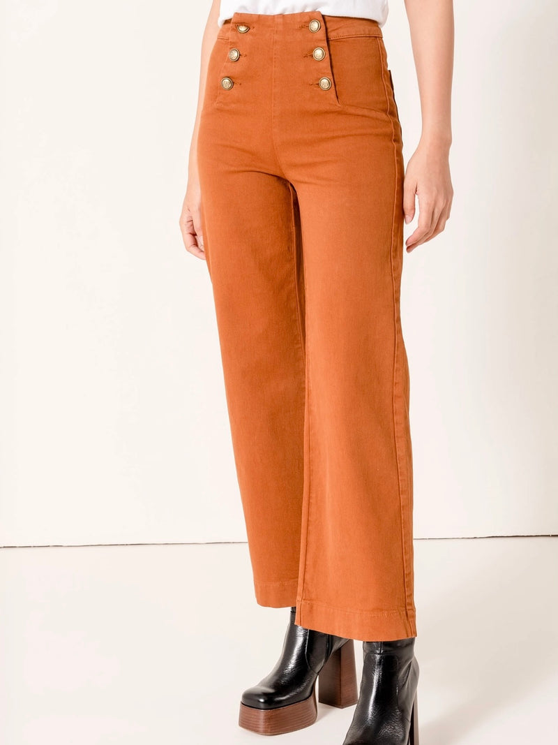 Vintage Button Jeans in Camel