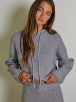 Grey Ribbed Sarah Sweatshirt