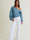 Asymmetrical Shoulder Sweater Top