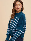 Everglades Striped Mock Neck Sweater