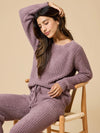 Marshmallow Waffle Boatneck Lounge Set