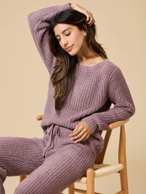 Marshmallow Waffle Boatneck Lounge Set