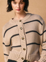 Sweater Weather Striped Button Cardigan
