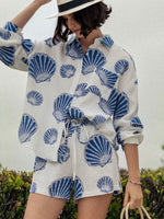 Seaside Blue Shell Gauze Short