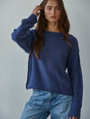 Reverse Hem Sweater in Navy