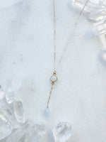 Moonstone & Blue Lace Agate Artemis Ydrop Necklace