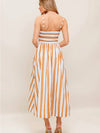 Rust Striped Poplin Dress