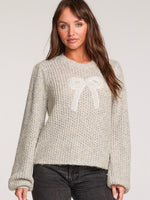 Bow Sweater in Heather Grey