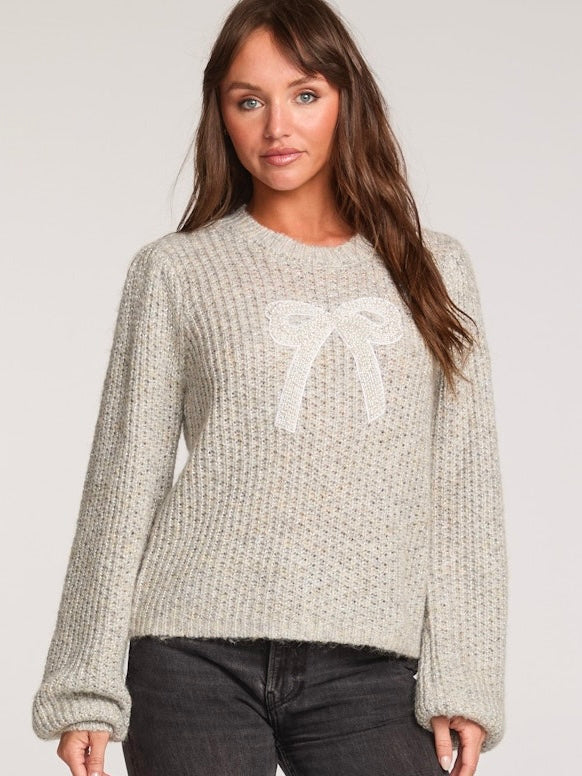 Bow Sweater in Heather Grey