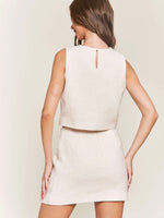 Ivory Tweed Sleeveless Top