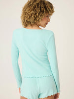 Pointelle Cardigan in Mint