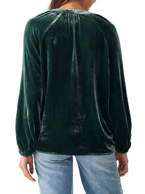 Gold Velvet Shirt Long Sleeve Blouse Top