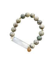 Serpentine & Mother of Pearl Bar Deka Stretch